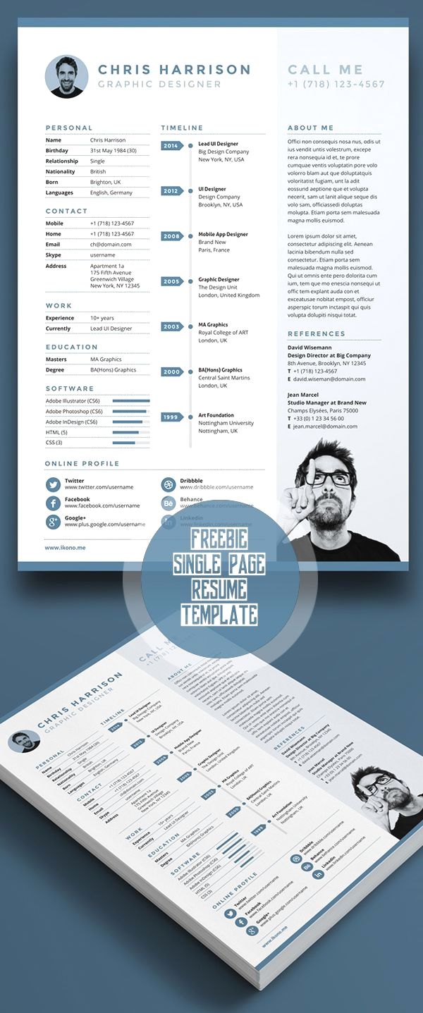 free photoshop resume templates on free single page resume template psd infographic resume cv resume template resume templates