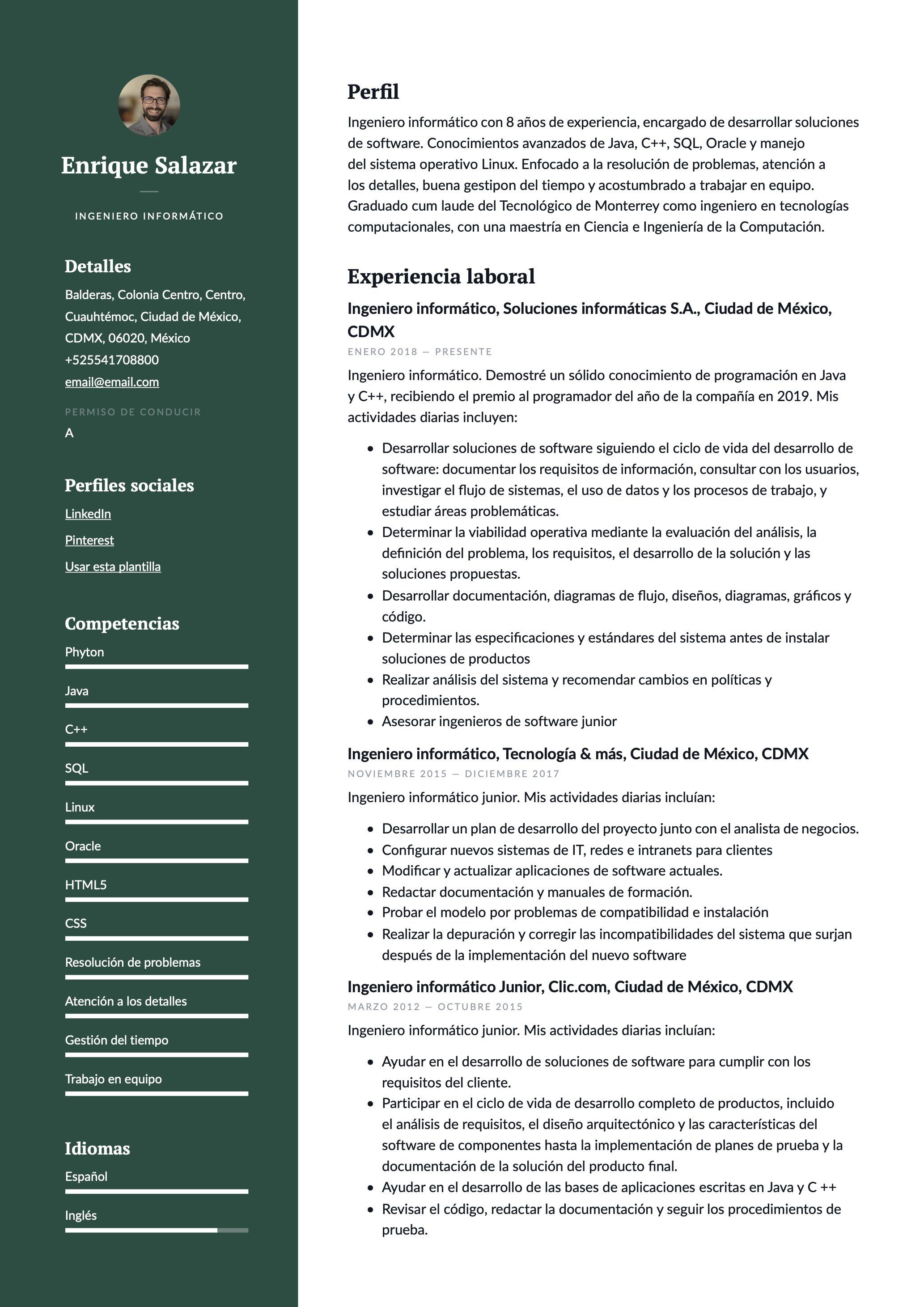 ejemplos de resumen en espanol on ejemplo de cv para ingeniero informatico resume writing guided writing resume