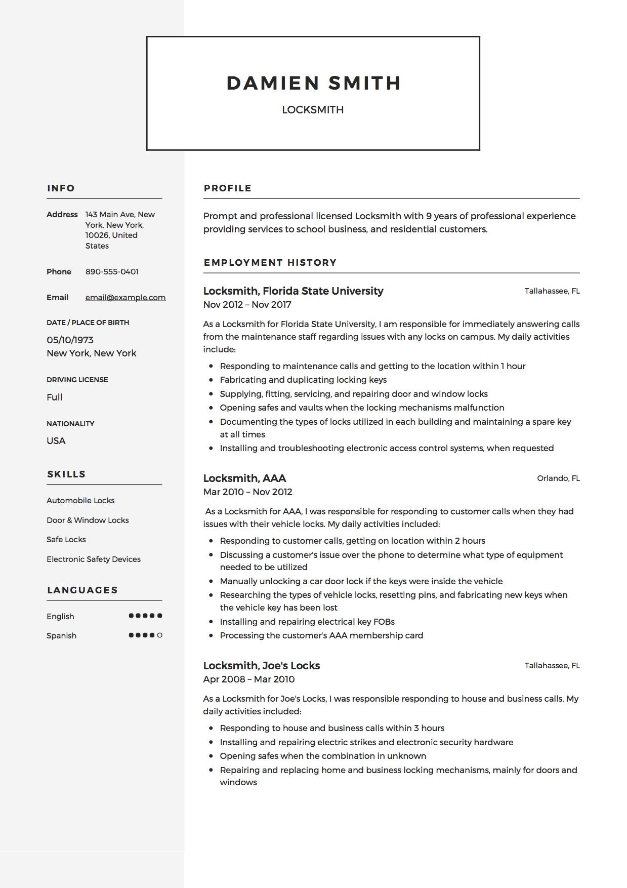 locksmith resume template and example resume template examples guided writing resume combination resume template pdf on locksmith resume template and example resume template examples guided writing resume