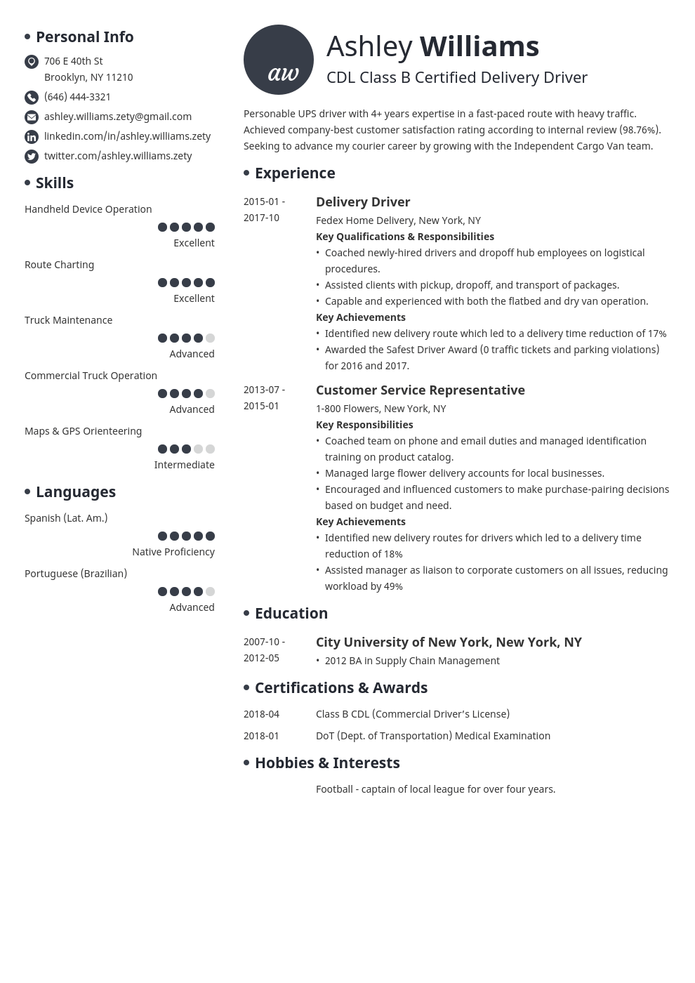 amazon delivery driver resume examples on delivery driver resume example template initials resume examples job resume examples resume