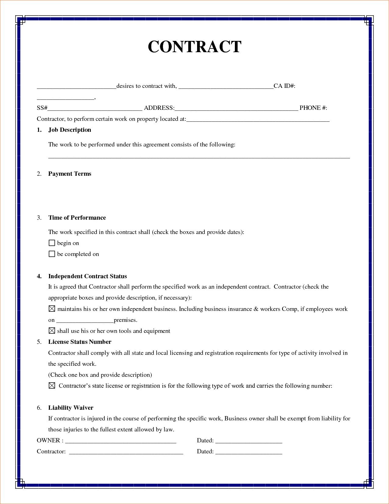 employed as a contractor on simple contract agreement simple contractor agreement template simple contract format by li contractor contract construction contract contract agreement