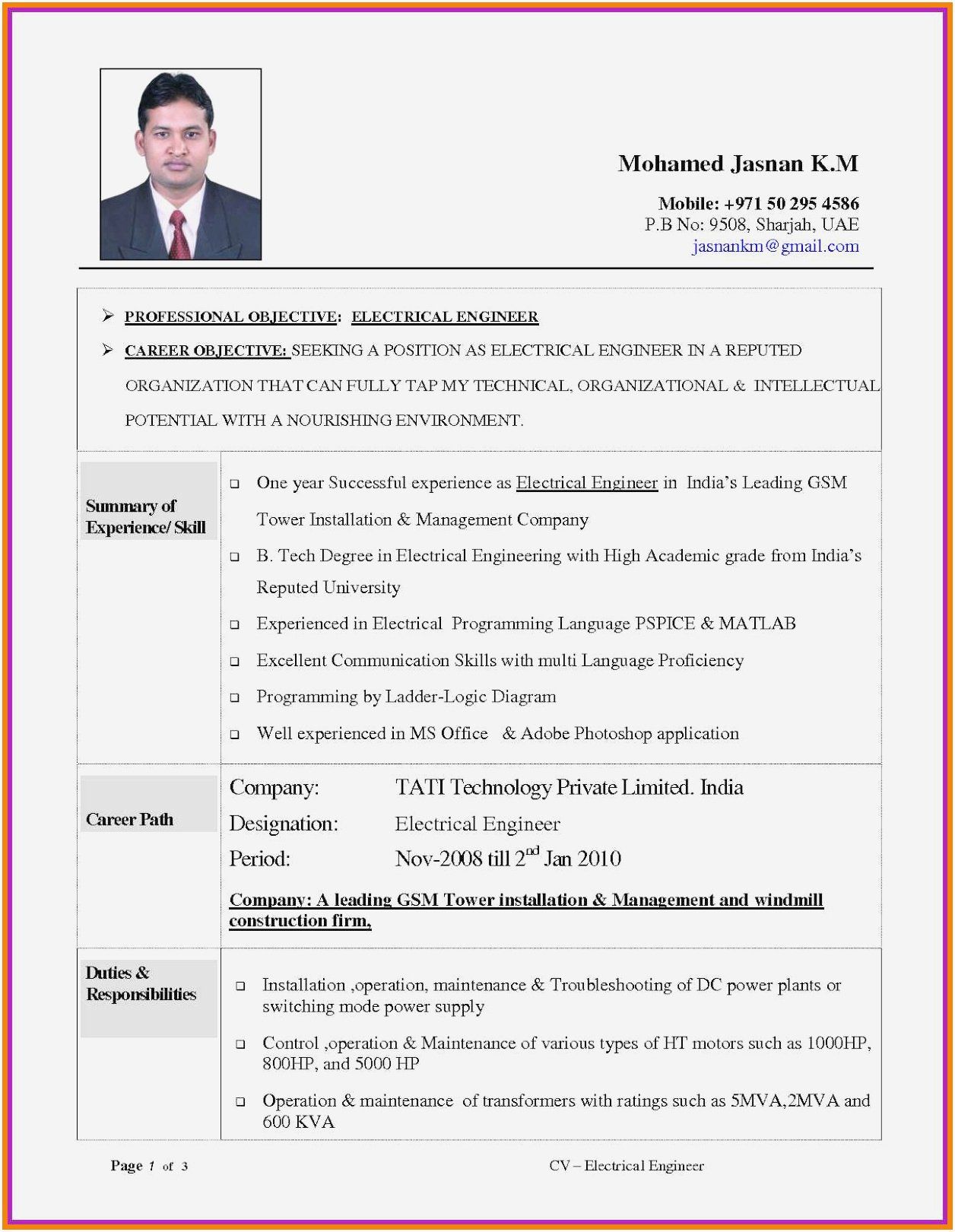 electrical power engineer resume samples on electrical engineer resume sample inspirational resume samples for experienced electrical in 2021 engineering resume resume format in word engineering resume templates
