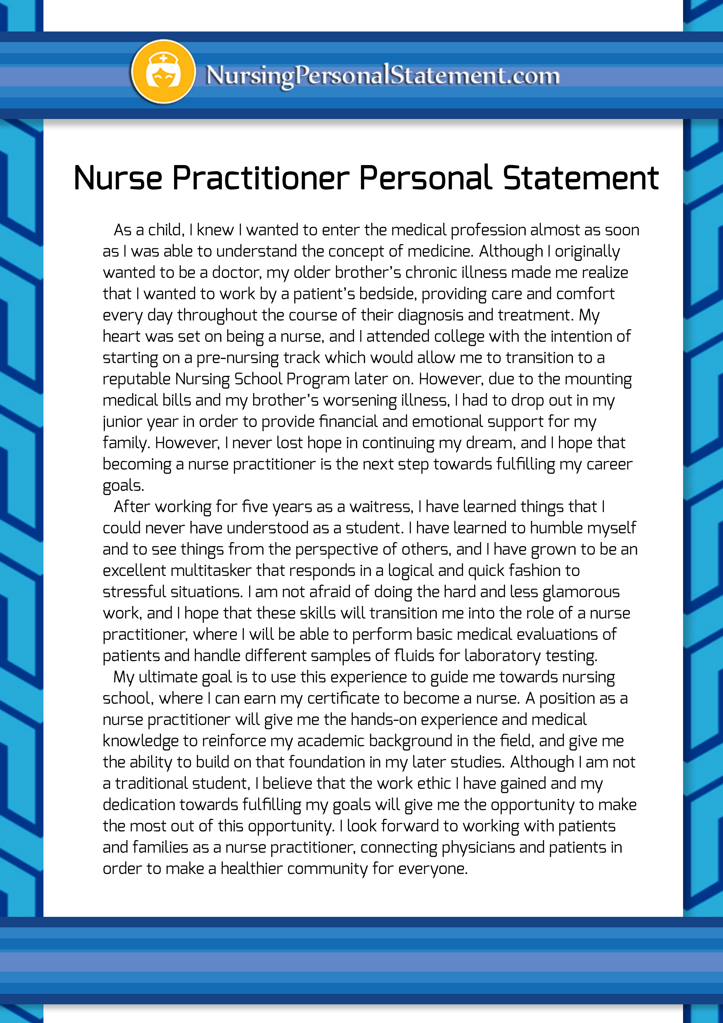 online nurse practitioner programs on nurse practitioner personal statement sample personal statement grad school personal statement examples personal statement