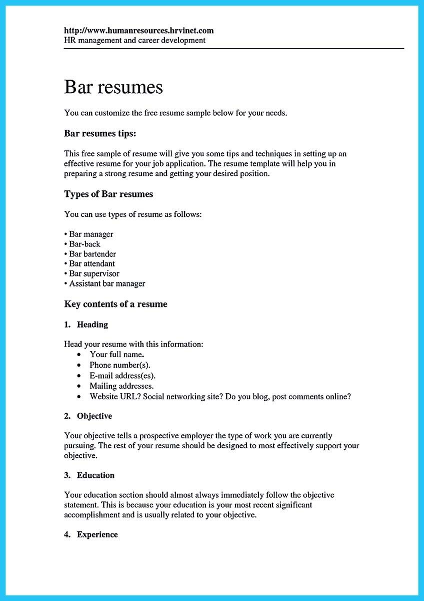 bartender resume sample no experience on awesome impress the recruiters with these bartender resume skills check more at http snefci org impress the recruiters with these bartender resume skills
