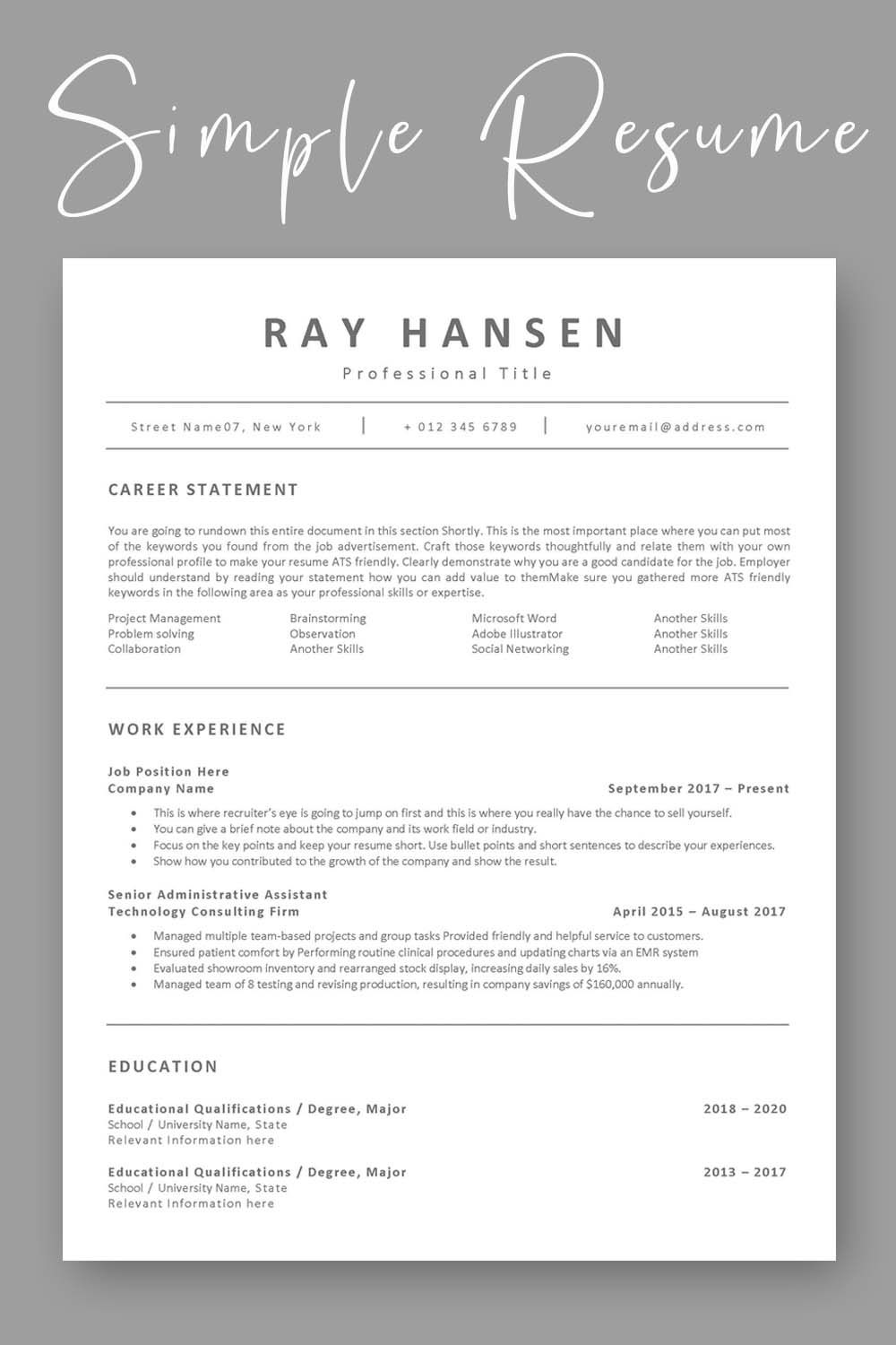 applicant tracking system resume test on ats compatible resume template applicant tracking system etsy resume template functional resume template resume design template