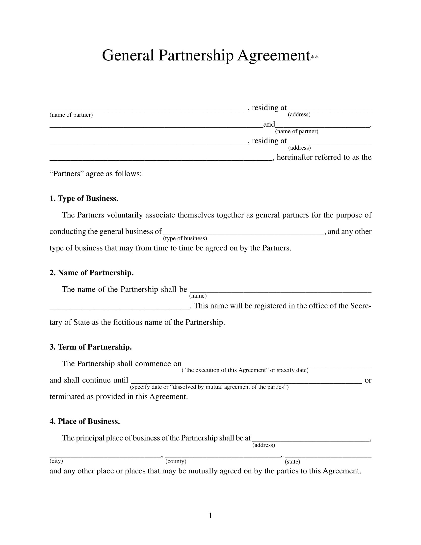 free sales agreement template on investment partnership agreement template