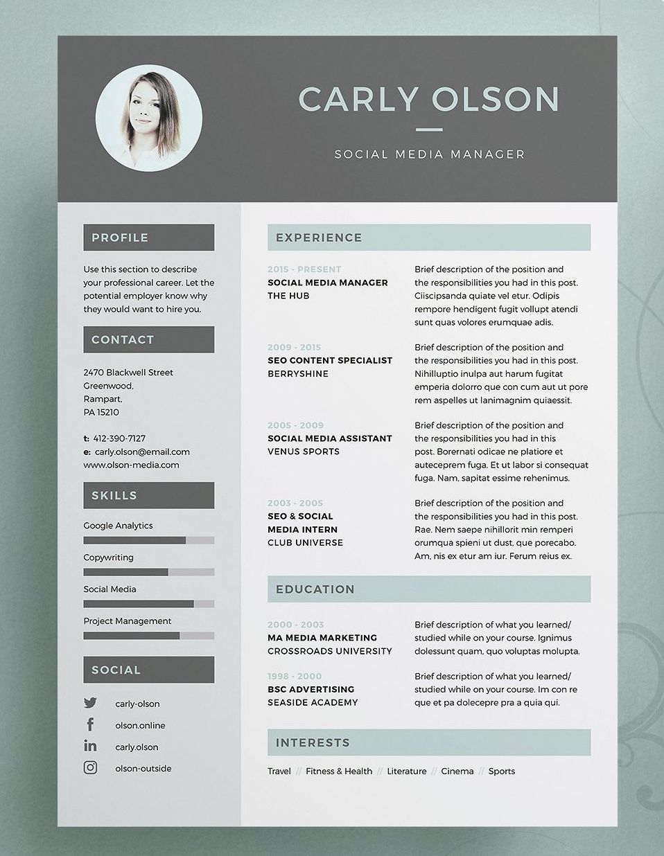 free resume design on resume cv carly resume design free resume design creative resume design