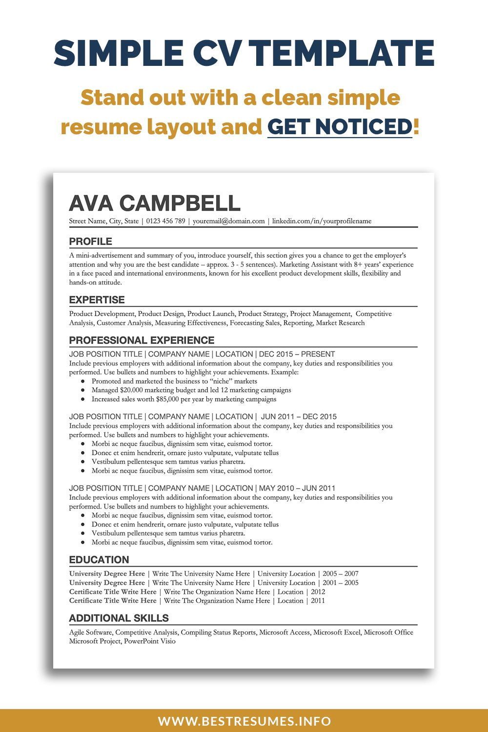 additional information about yourself on professional resume template ava campbell bestresumes info in 2021 resume template professional resume cover letter template simple resume template