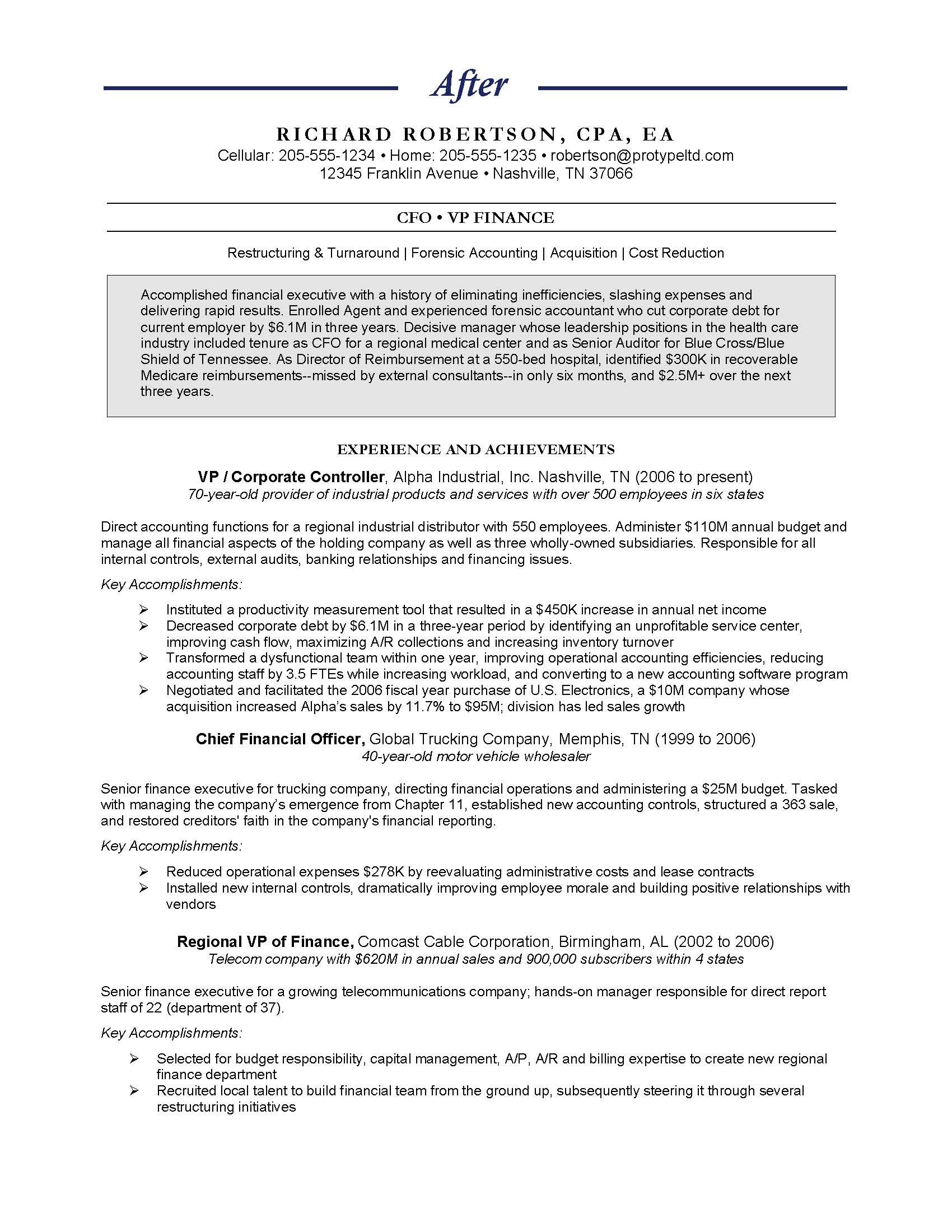 trucking business owner resume on chief financial officer after chief financial officer financial job resume samples