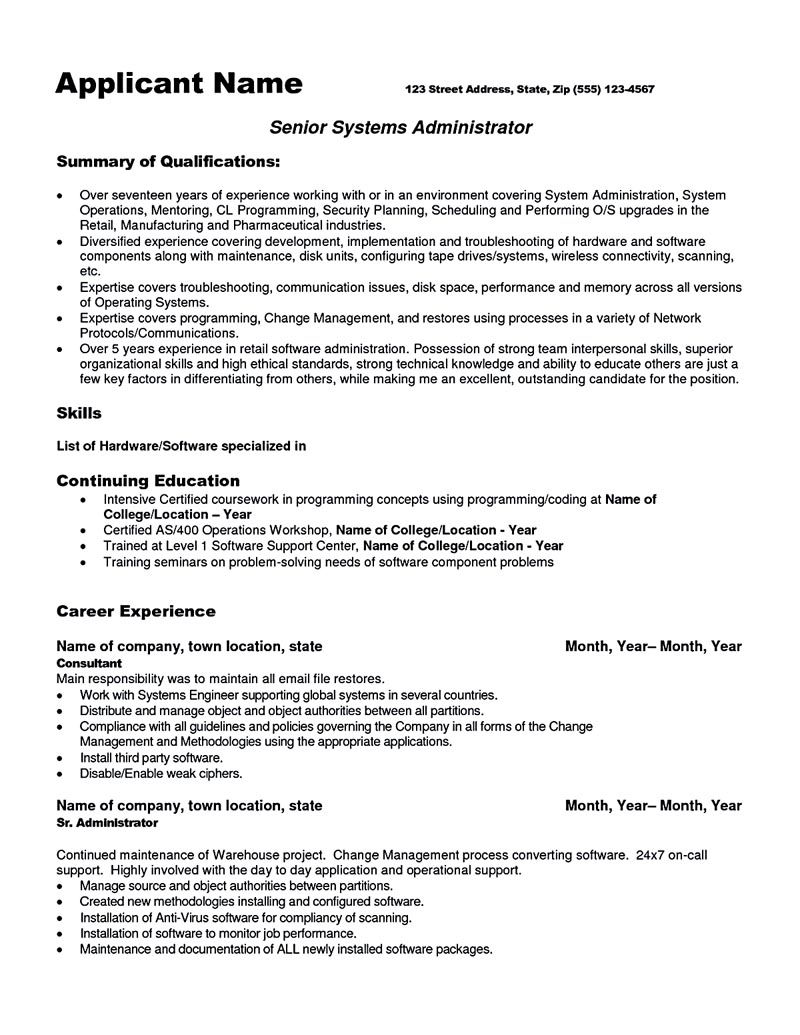 administrative resume sample on system administrator resume includes a snapshot of the skills both technical and nontechnical skills of s system administrator how to make resume sample resume