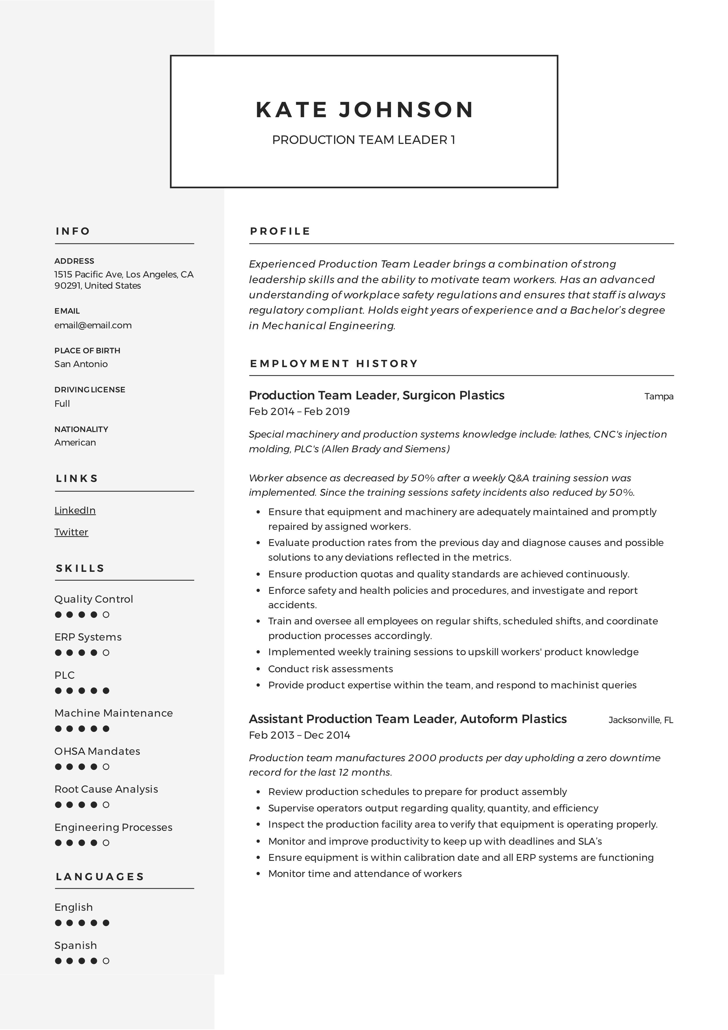 production team leader resume template team leader the a team leadership skills team leader description for resume on production team leader resume template team leader the a team leadership skills