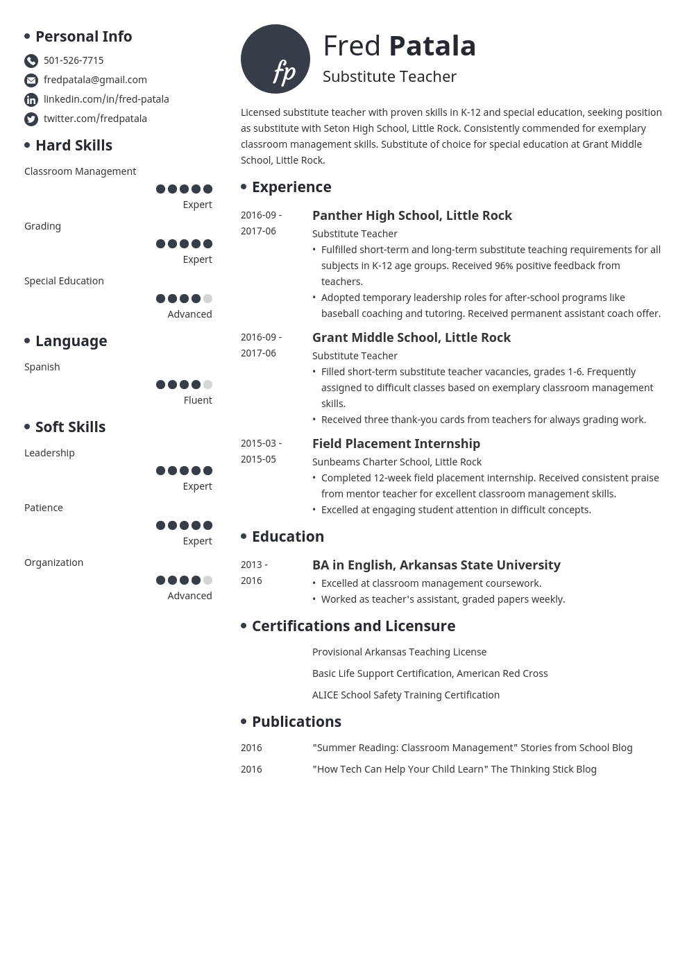 substitute teacher resume skills on substitute teacher resume example template initials teacher resume examples resume design resume examples