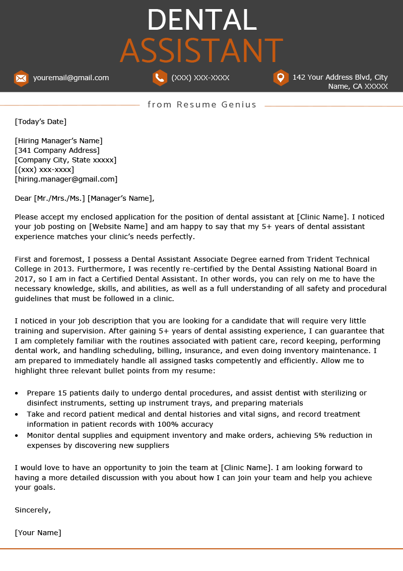 dental assistant cover letter example resume genius dental assistant cover letter dental assistant job description dental assistant dental assistant goals and objectives on dental assistant cover letter example resume genius dental assistant cover letter dental assistant job description dental assistant
