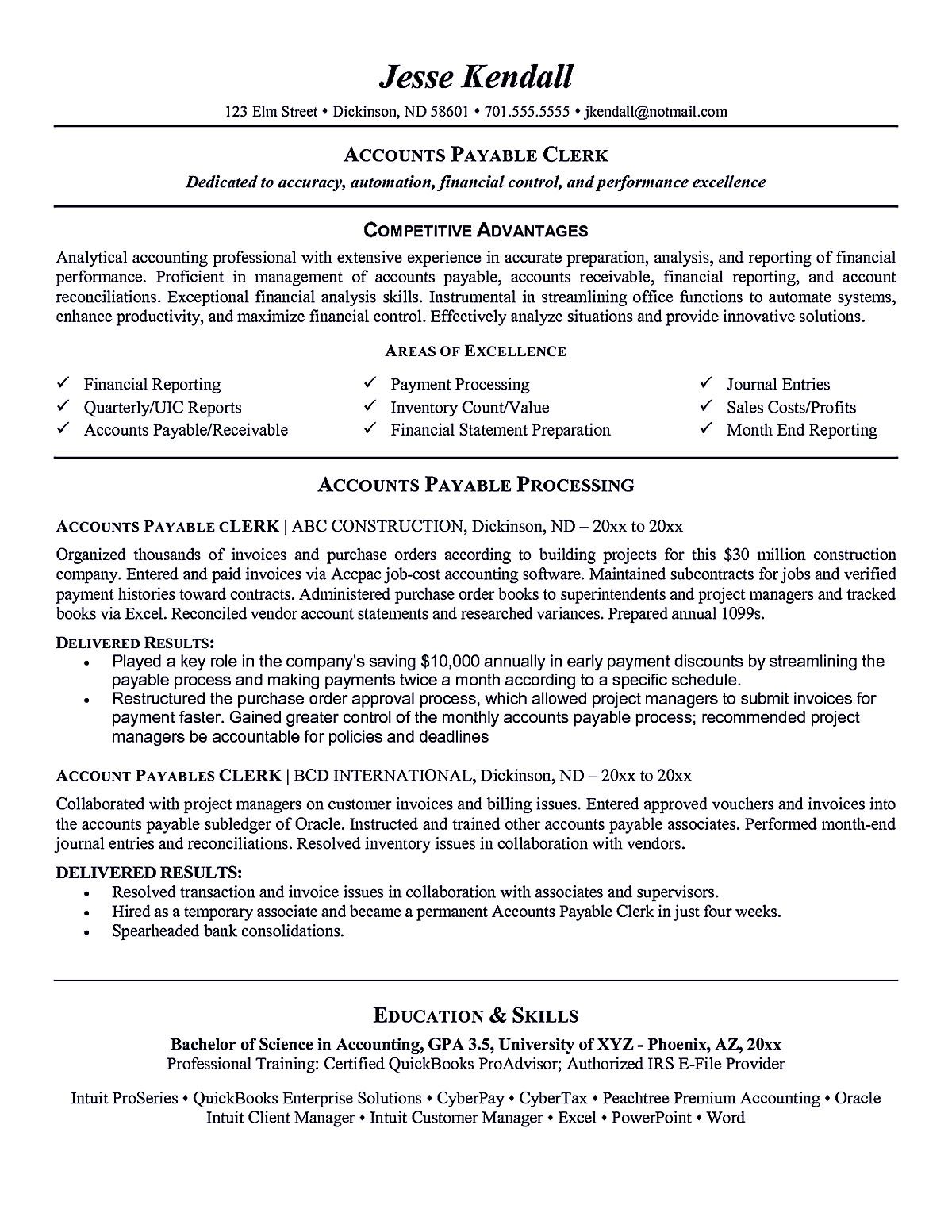 accounts payable resume template microsoft word on account payable resume display your skills as account payable specialist the interpersonal ski resume objective sample job resume samples sample resume format