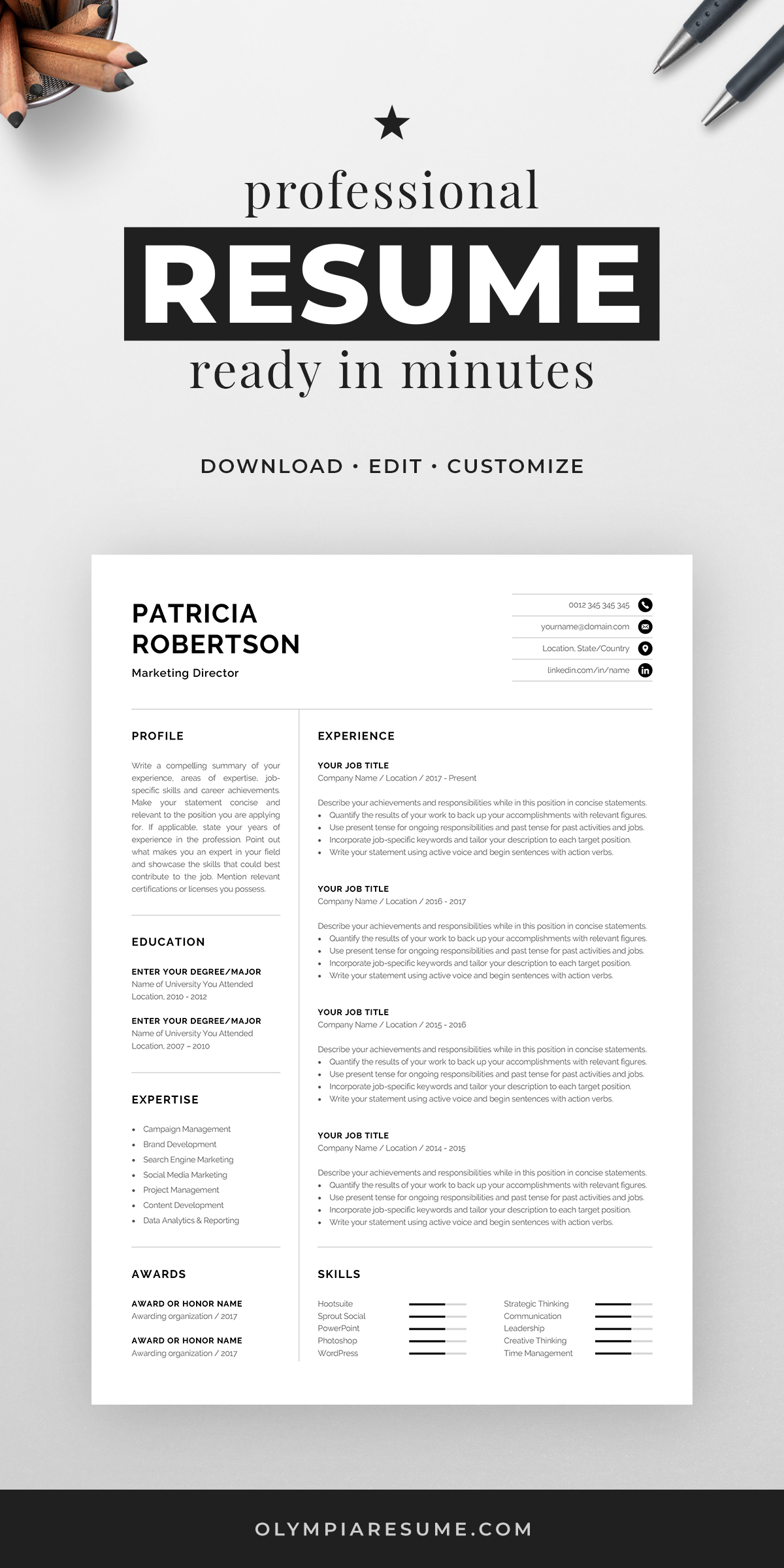 how to write a one page resume on professional 1 page resume template modern one page cv etsy professional resume examples resume tips resume tips no experience
