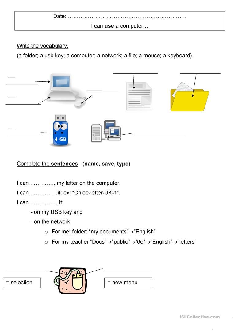 computer basic skills test on computer vocabulary worksheet free esl printable worksheets made by teachers teaching computers computer lessons keyboarding