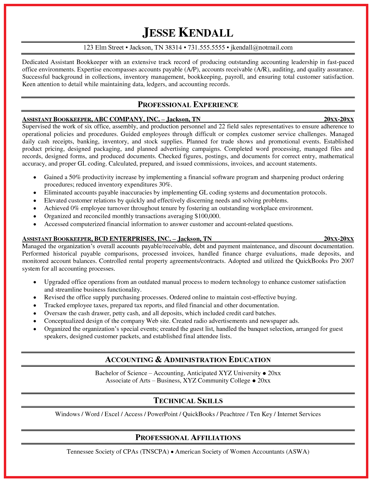 bookkeeper resume examples in word on bookkeeper resume template ideas resume job resume samples resume examples