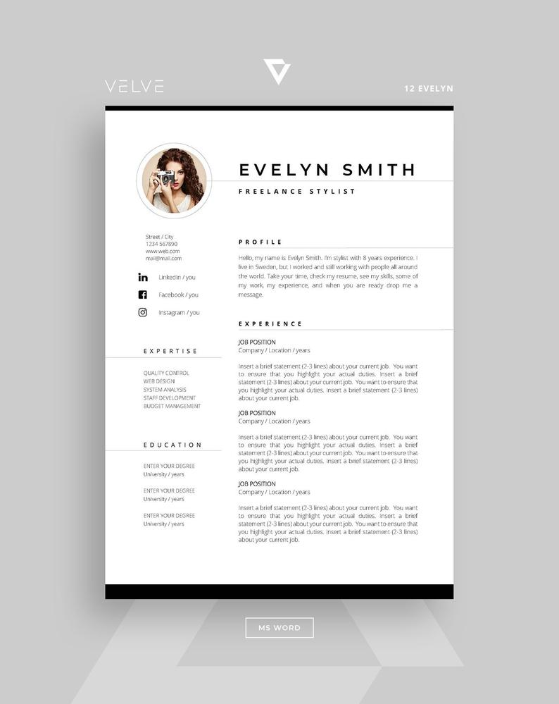 freelance video editor resume on professional resume template cv template cover letter instant download resume for ms word 4 page creative resume template evelyn cv template cv resume template resume template professional
