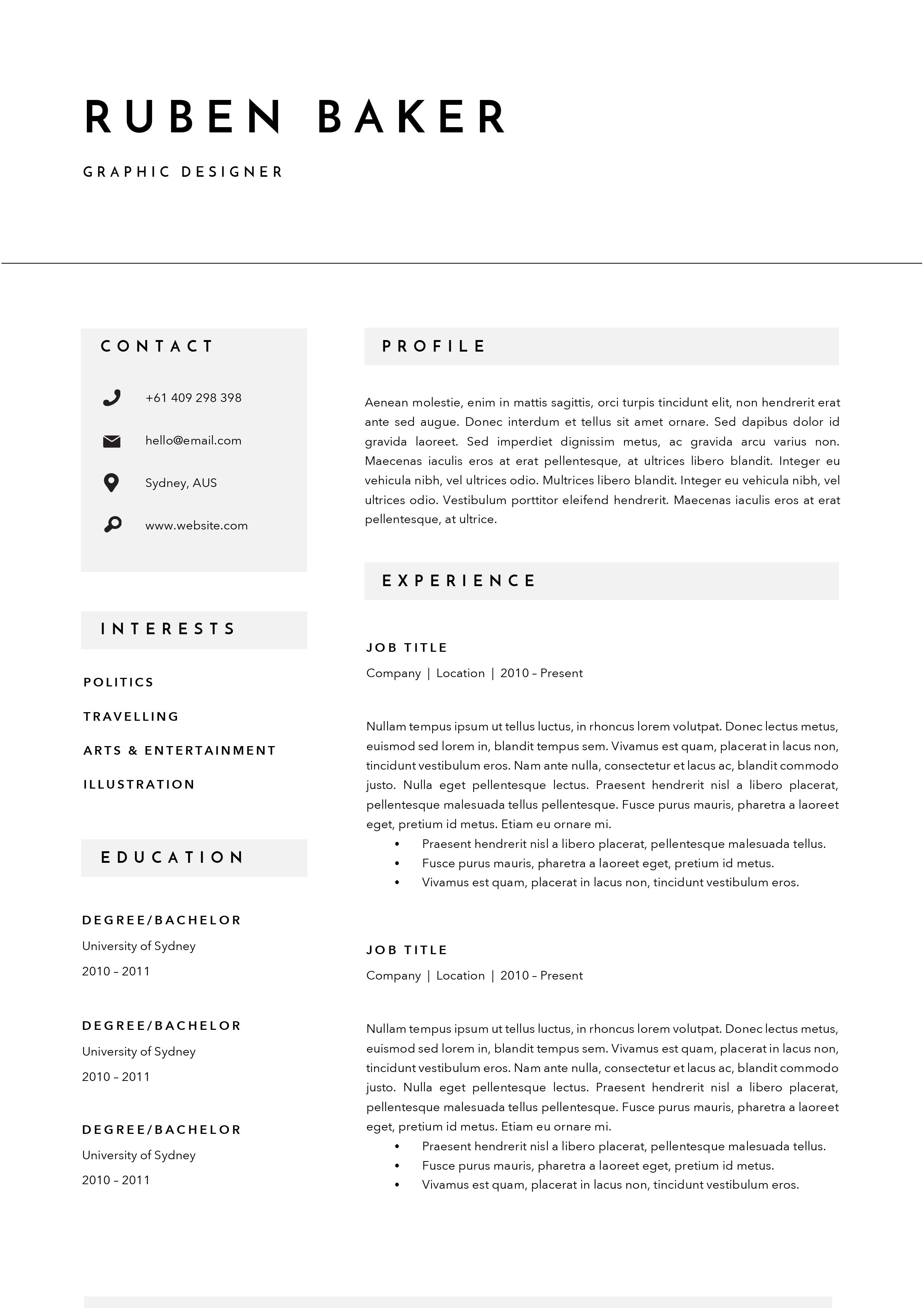 it director resume docx on 3 page resume template indd docx by basic creations on creativemarket resume design resume design template resume template