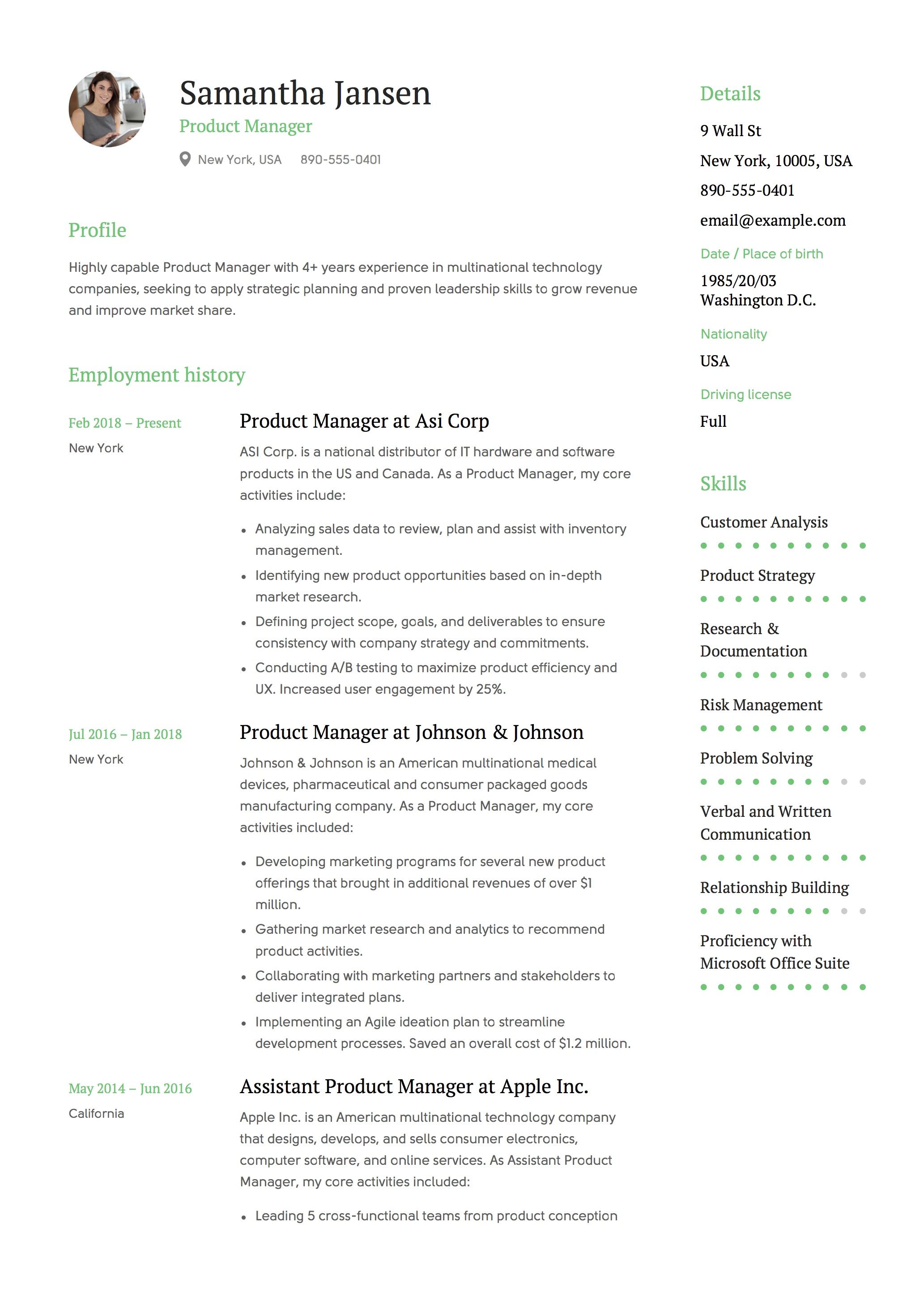 product marketing manager resume example on product manager resume sample template example cv formal design manager resume resume examples professional resume examples