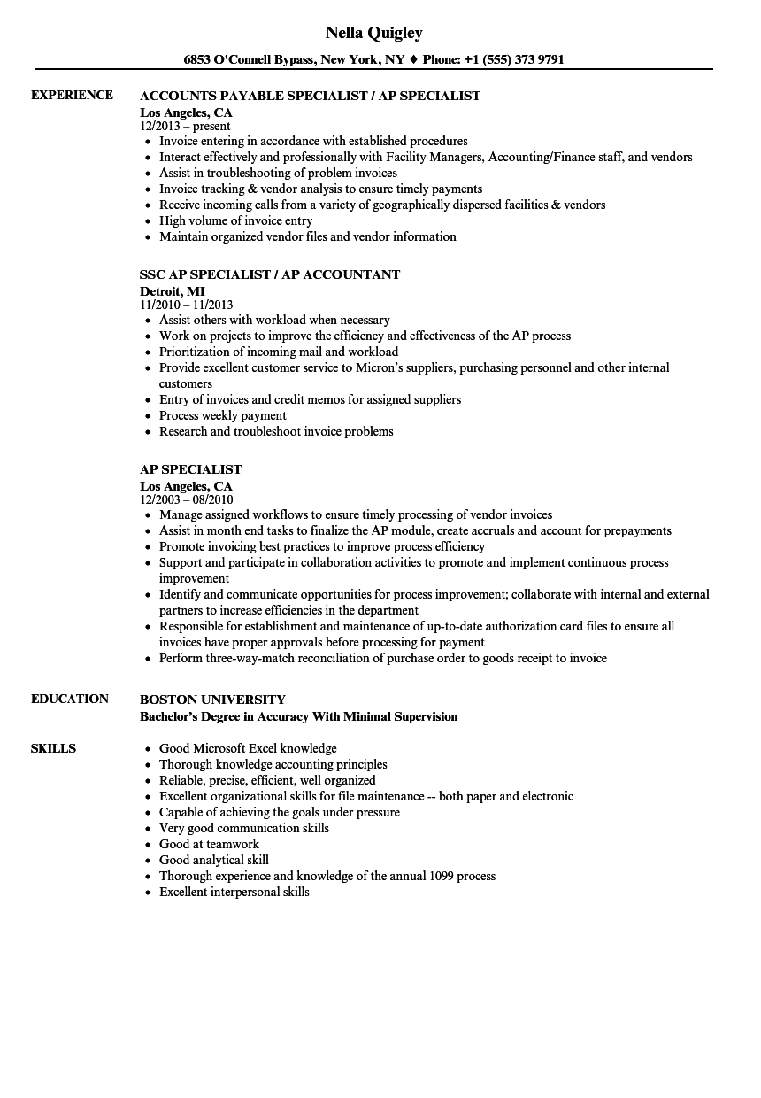 accounts receivable job description on accounts payable specialist resume louiesportsmouth com accounts payable accounting resume