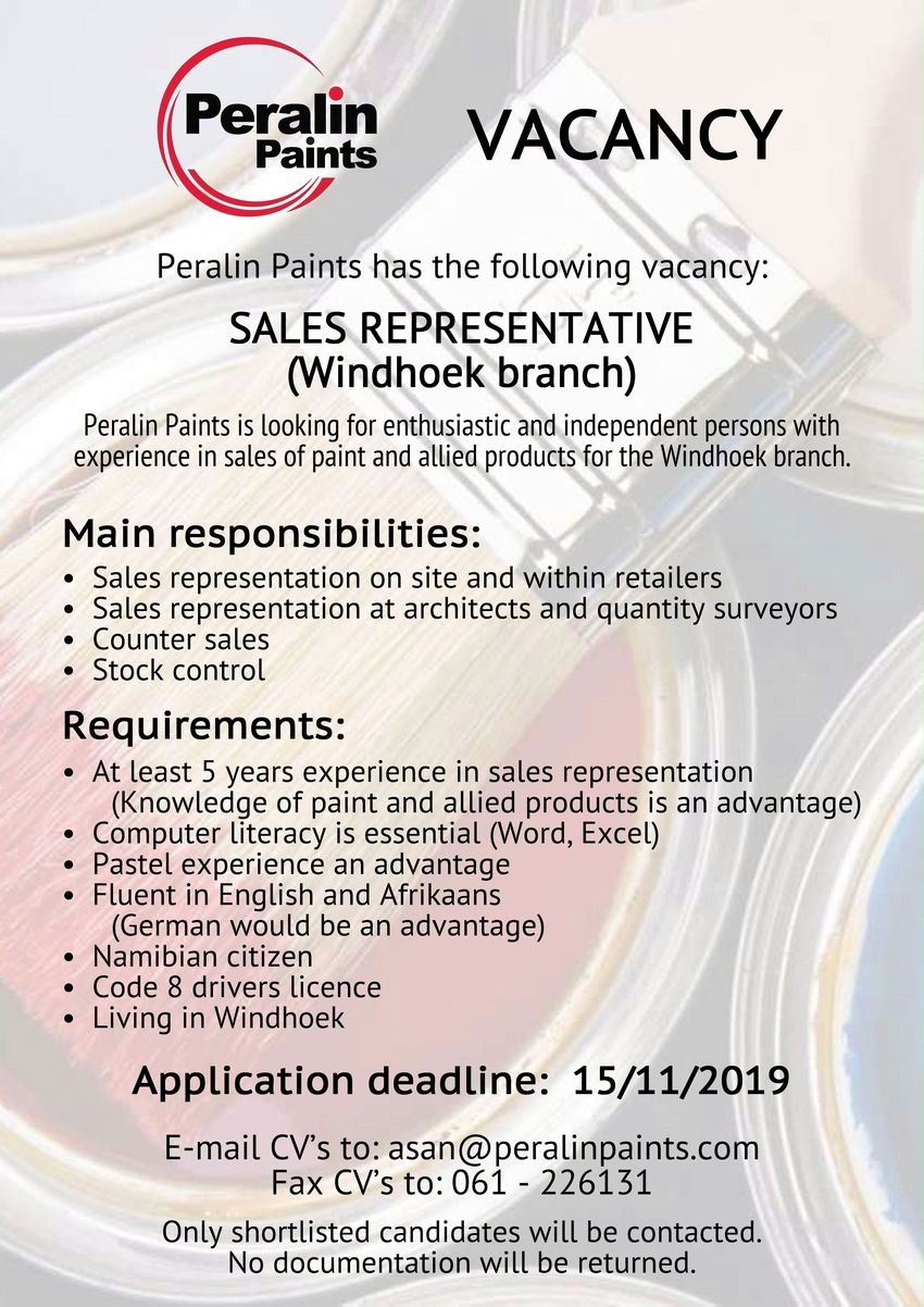 find independent sales reps on windhoek vacancy sales representative sales representative windhoek job offer