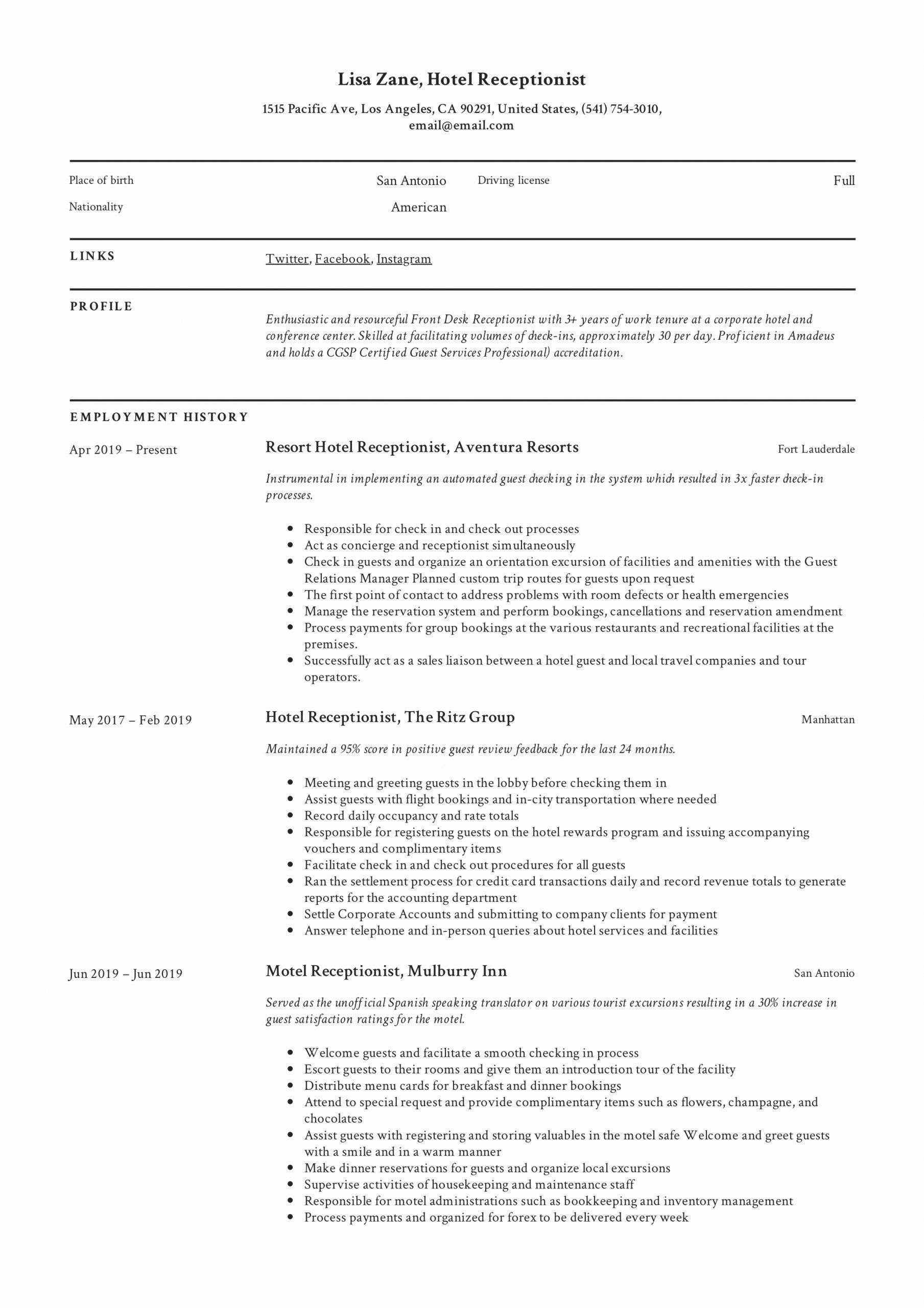 receptionist job description for resume on hotel front desk job description resume unique hotel receptionist resume writing guide resume examples administrative assistant job description receptionist