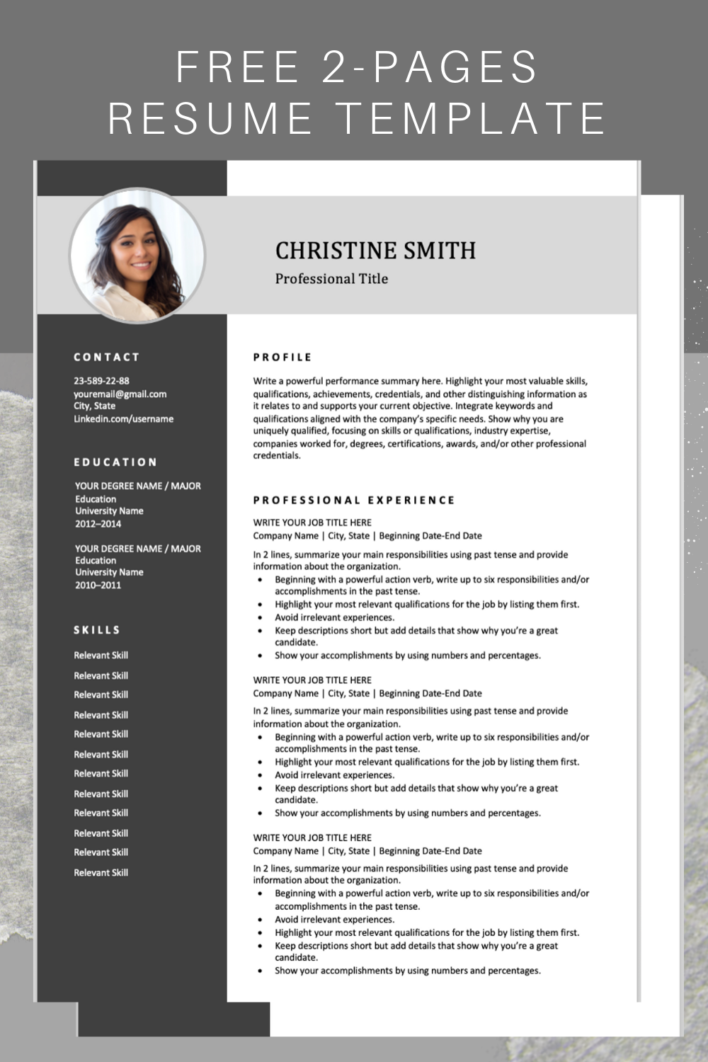 download this professional resume template it includes two pages and a photo you can easi downloadable resume template resume template unique resume template accomplishments to add to resume on download this professional resume template it includes two pages and a photo you can easi downloadable resume template resume template unique resume template