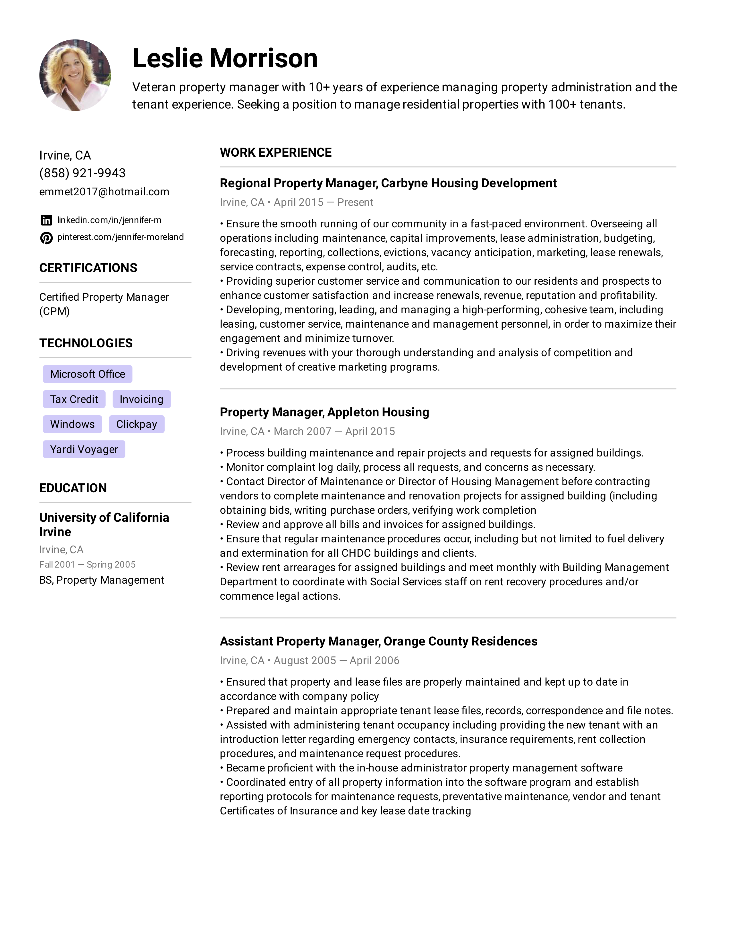 senior property manager resume on 54 product manager resume ideas in 2021 manager resume resume marketing resume