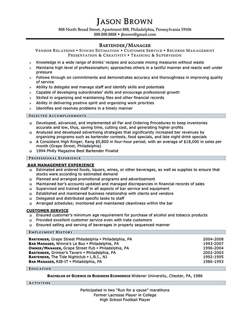 waitress resume examples on review and revise your bartender resume server resume resume examples resume skills