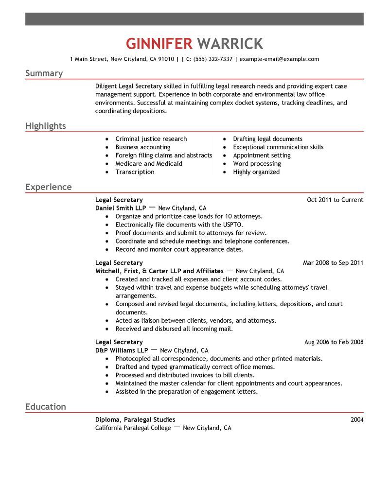 administrative resume sample on best legal secretary resume example livecareer resume examples administrative assistant resume job resume samples