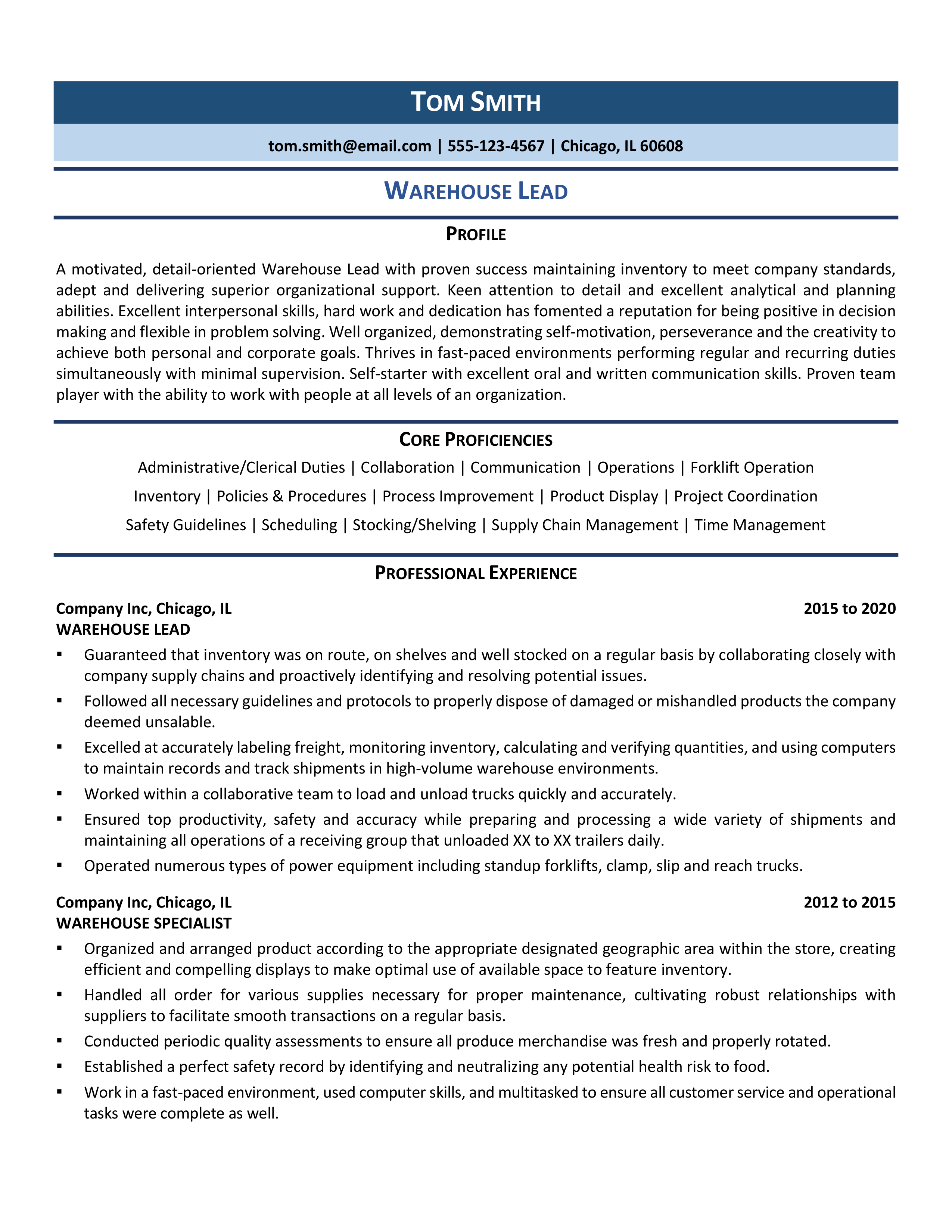 warehouse resume summary on warehouse lead resume samples template for 2020 resume examples professional resume examples resume summary examples