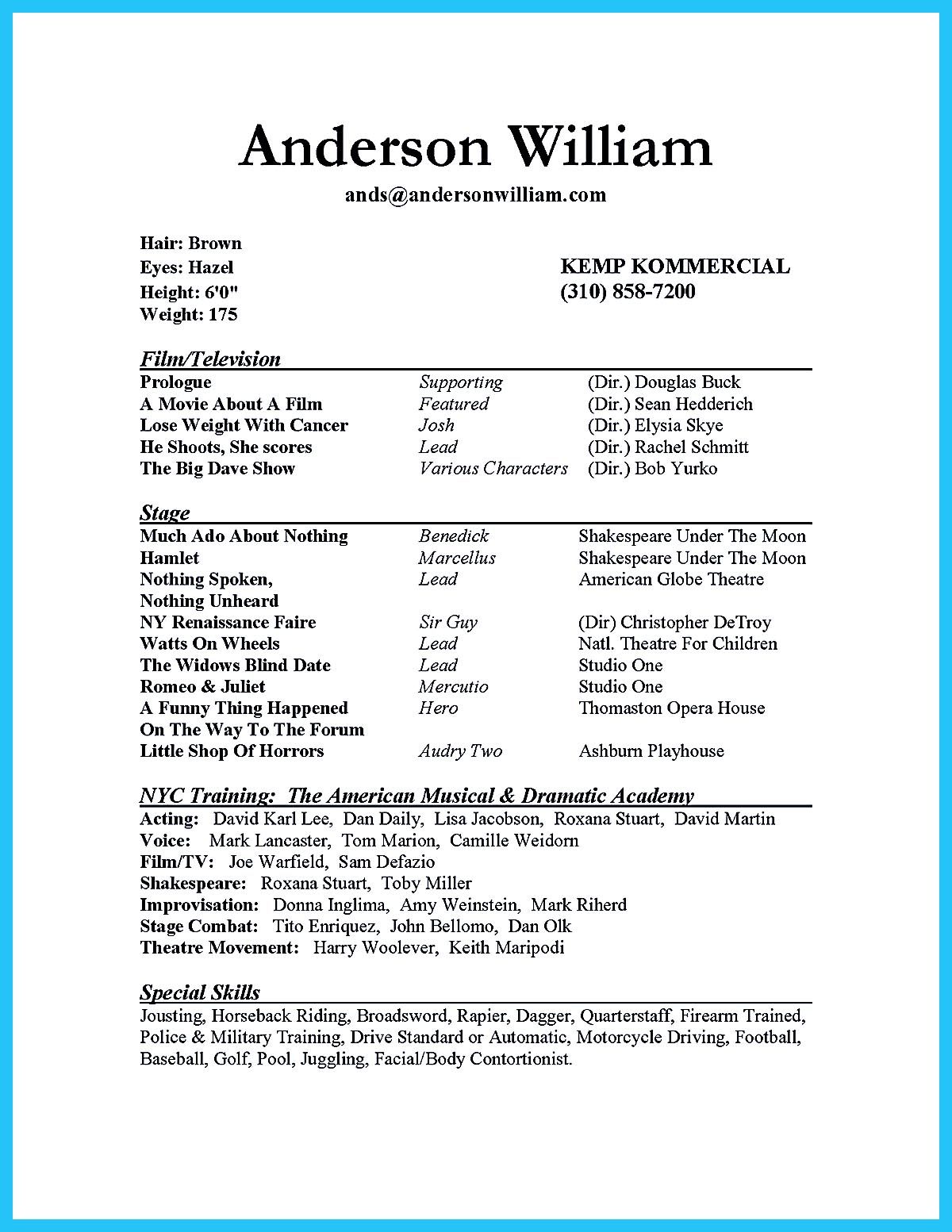 acting resume sample for beginners on impressive actor resume sample to make acting resume template acting resume resume template