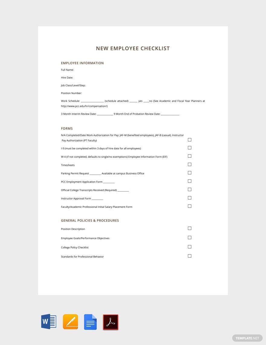 sample human resource policies on hr policies checklist template free pdf word apple pages checklist template words checklist
