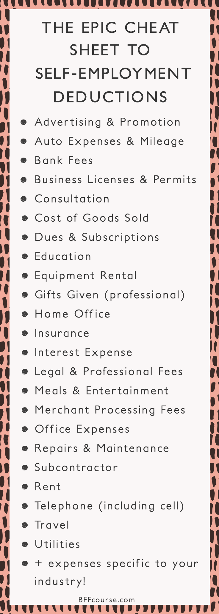 the epic cheatsheet to deductions for the self employed business tax business finance business tips being self employed and employed at the same time on the epic cheatsheet to deductions for the self employed business tax business finance business tips