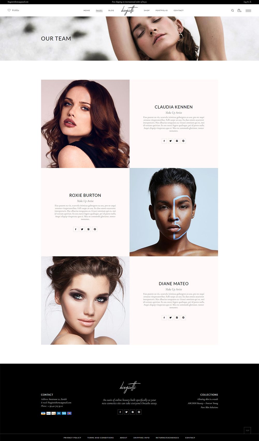 makeup artist website on our team makeup artist website beauty website website layout inspiration